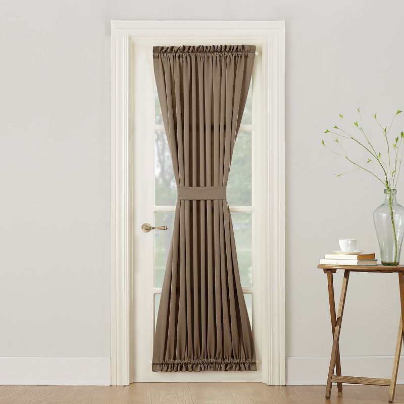 Mocha Room-Darkening Rod Pocket Door Curtain Panel