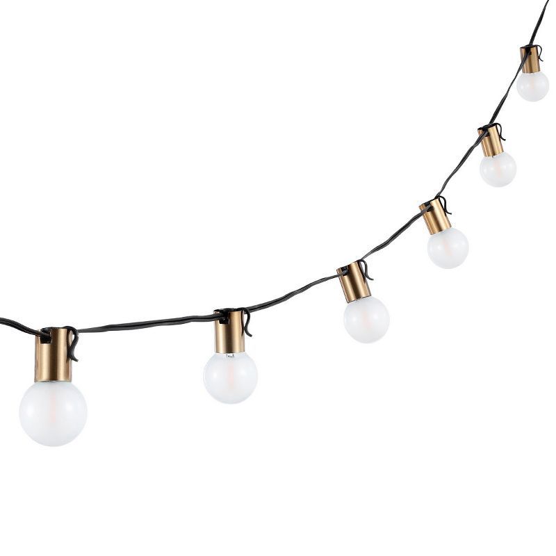 Farrynn 10-Light Brass and Black LED Outdoor String Lights