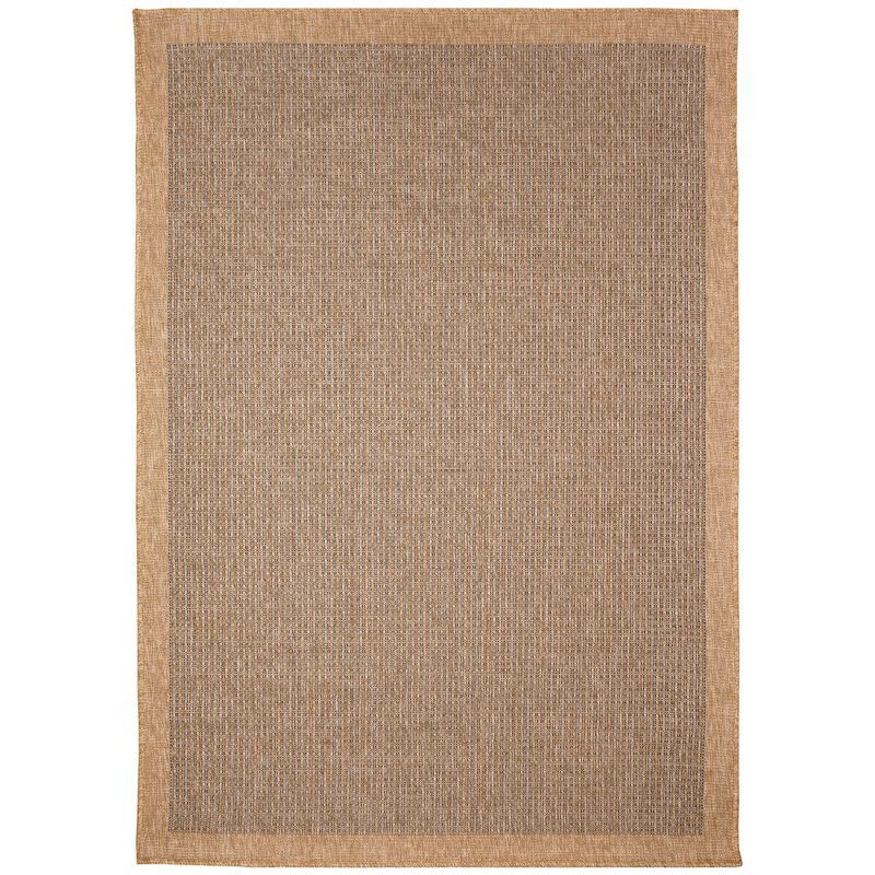 Navy and Beige Synthetic Flat Woven Rectangular Rug 7'10" x 9'10"