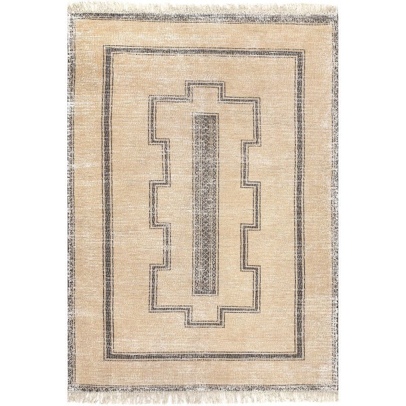 Ginger Tan Cotton-Blend Flat Woven 6' x 9' Area Rug
