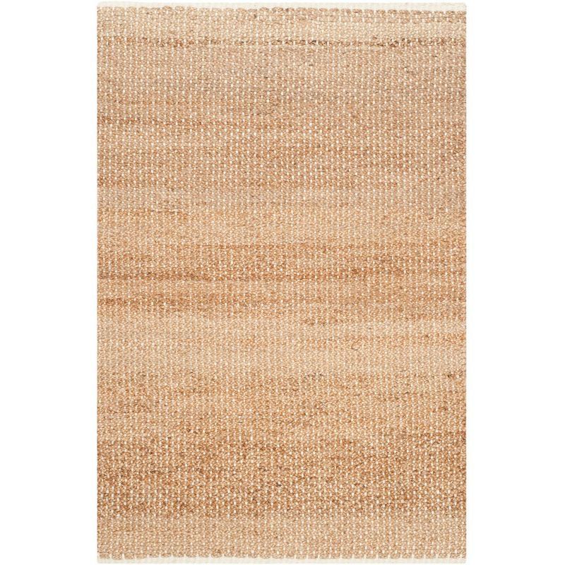 Hand-Knotted Ivory & Natural Jute 4' x 6' Area Rug