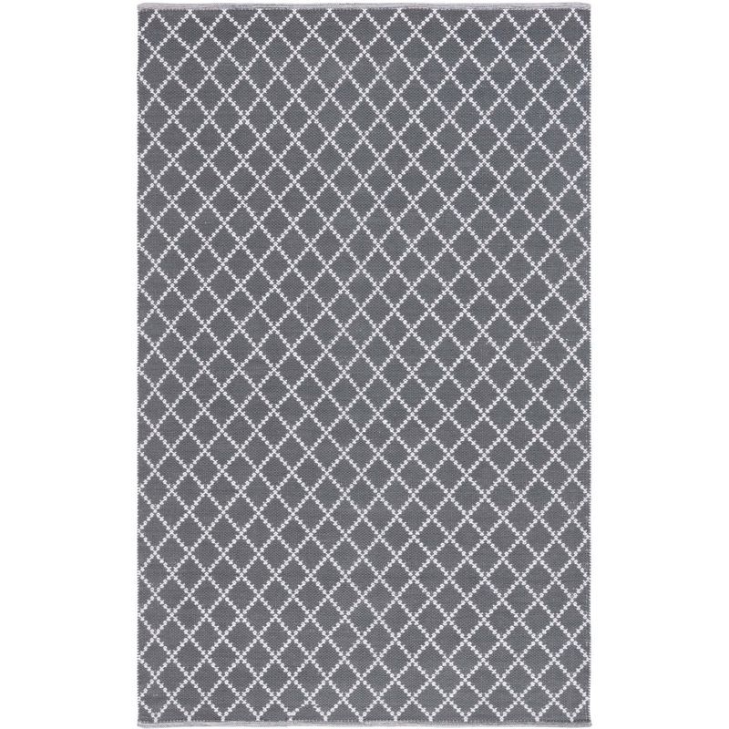 Montauk Dark Grey and Ivory Handwoven Cotton Area Rug