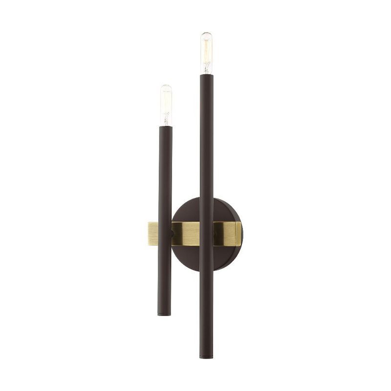 Denmark Bronze & Antique Brass 2-Light Dimmable Wall Sconce