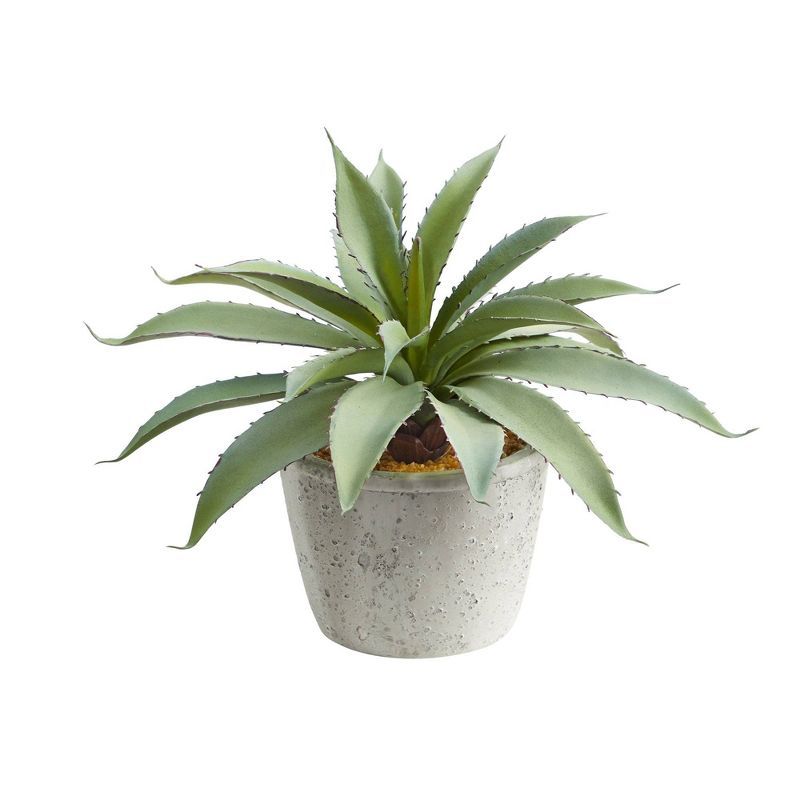 9-Inch Faux Aloe Succulent in Weathered Pot