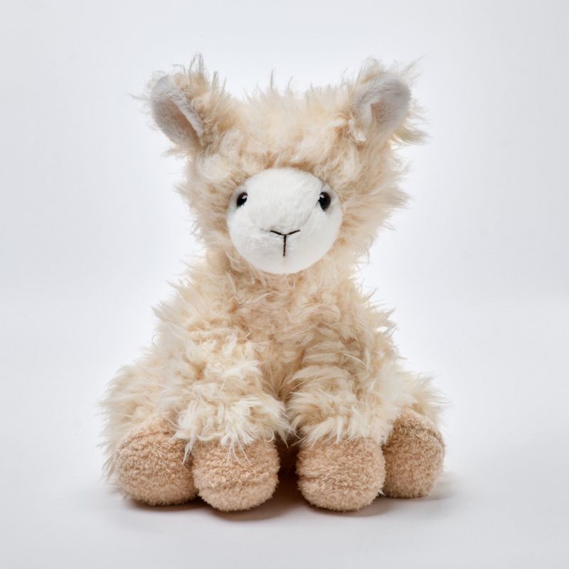 Bearington Fuzzy Plush Llama Off White Stuffed Animal, 11.5 Inches