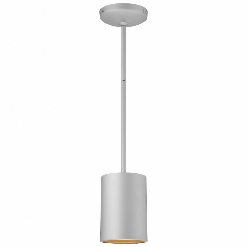 Pilson 24" Matte Black and Silver LED Drum Pendant Light