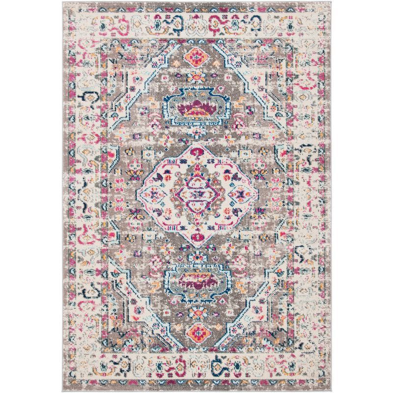 Elegant Taupe & Ivory Synthetic 8' x 10' Easy-Care Area Rug