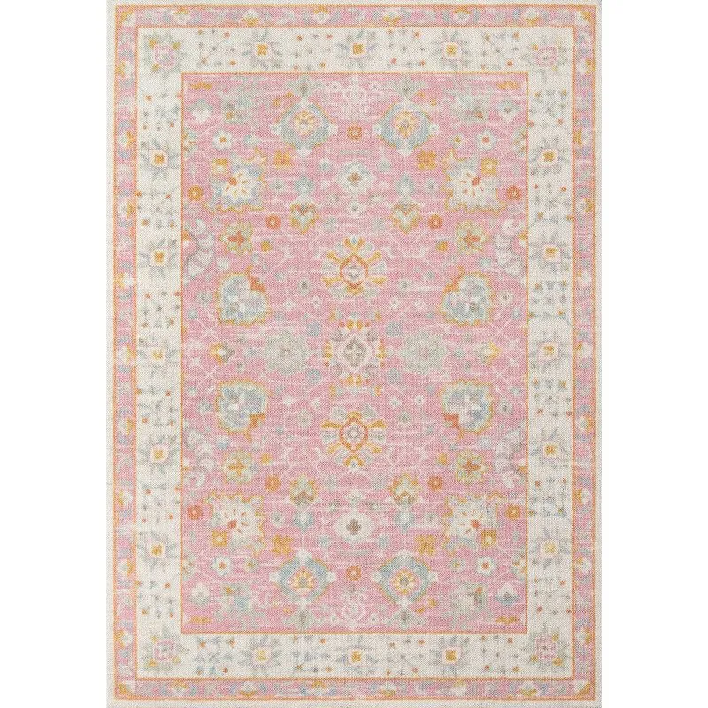 Anatolia Pink Tufted Wool and Nylon Medallion Rug