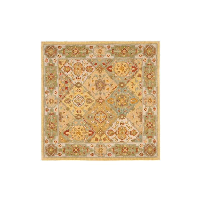 Ivory and Multi 6' x 6' Hand-Tufted Wool Area Rug