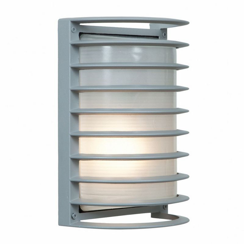 Satin Aluminum Dimmable Outdoor Bulkhead Wall Light