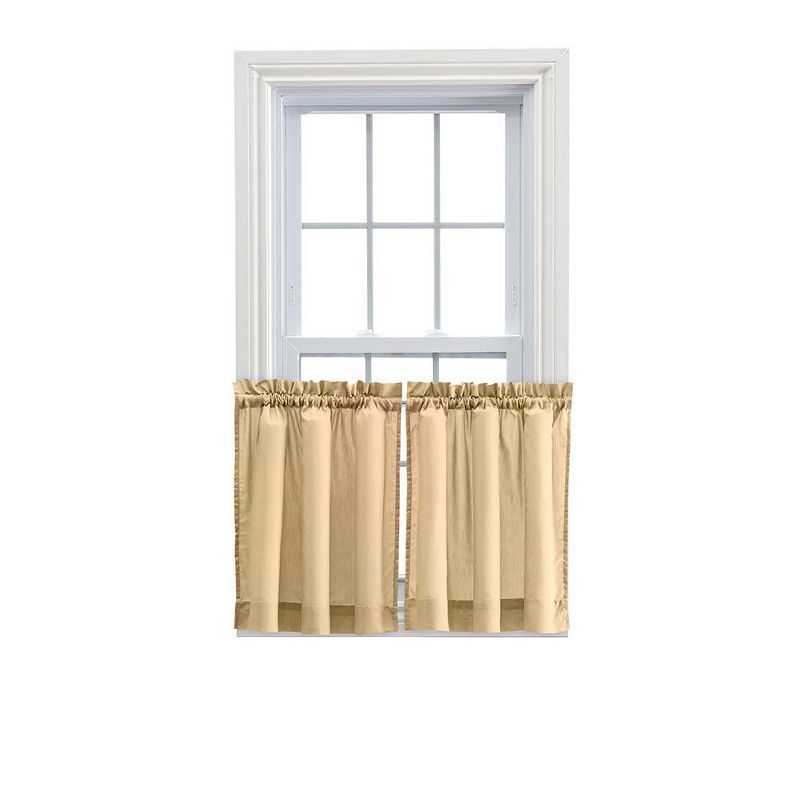 Almond Sheer Cotton Polyester Rod Pocket Window Curtains