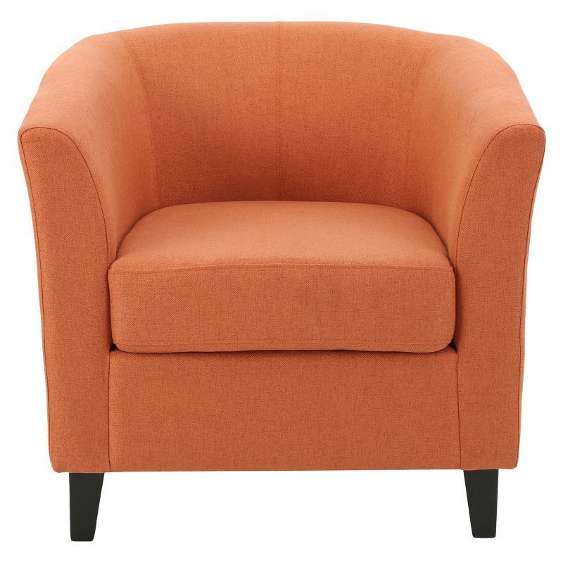 Cozy Barrel Orange Wood Club Chair