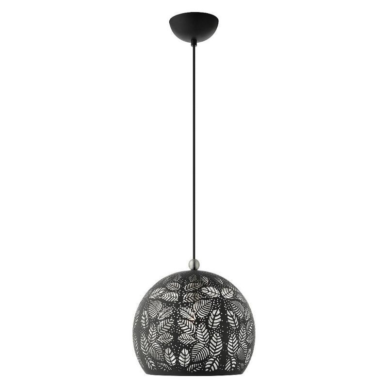 Chantilly Crystal Globe Pendant with Black and Brushed Nickel Finish