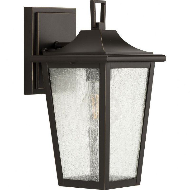 Antique Bronze Outdoor Wall Lantern with Clear Seeded Glass