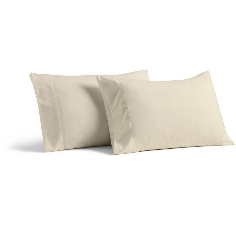 Cream Bamboo Rayon Hypoallergenic Standard Pillowcases Set of 2