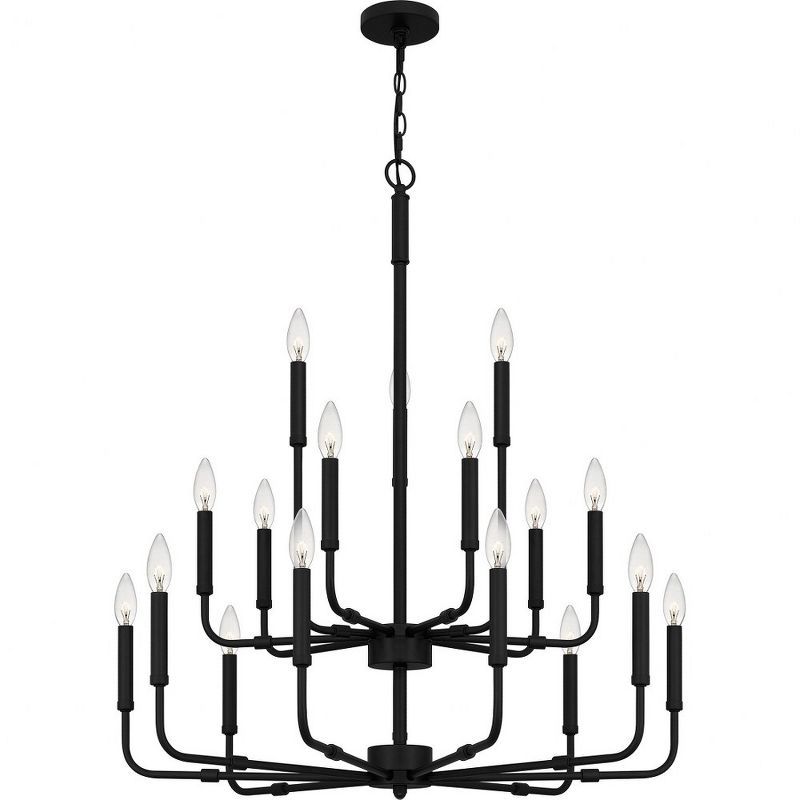 Abner Matte Black 18-Light Industrial Chandelier