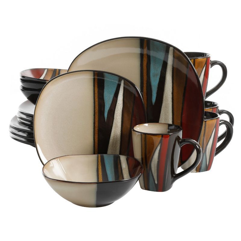 Gibson Elite Althea Multicolor Ceramic 16-Piece Dinnerware Set