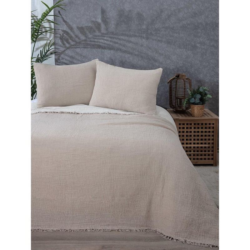 Mink Twin Organic Cotton Reversible Bedspread Set