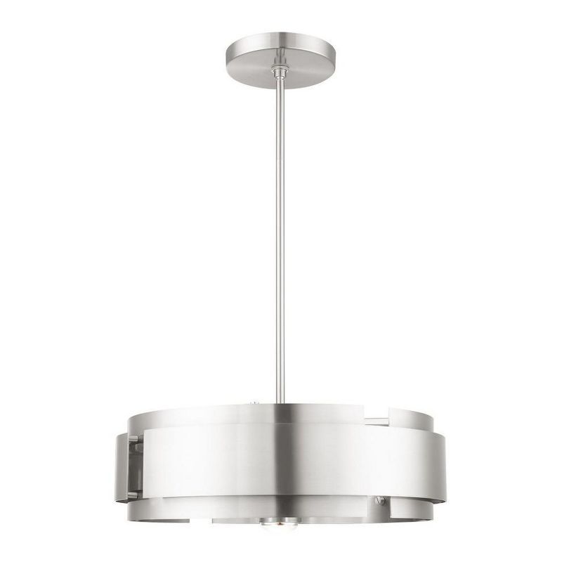 Brushed Nickel Drum 5-Light Pendant with Medium Base