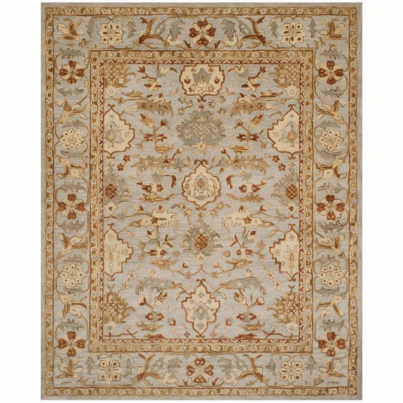 Elegant Heirloom Gray Wool 9' x 12' Hand-Tufted Area Rug