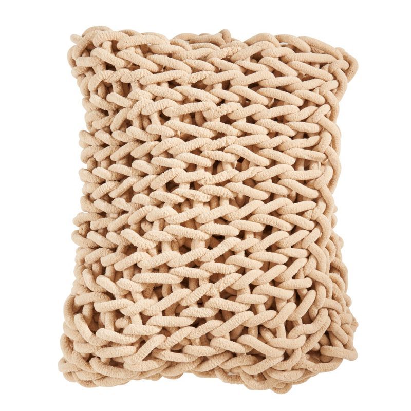 Natural Chunky Knit Cozy Throw Blanket 50 x 60 in