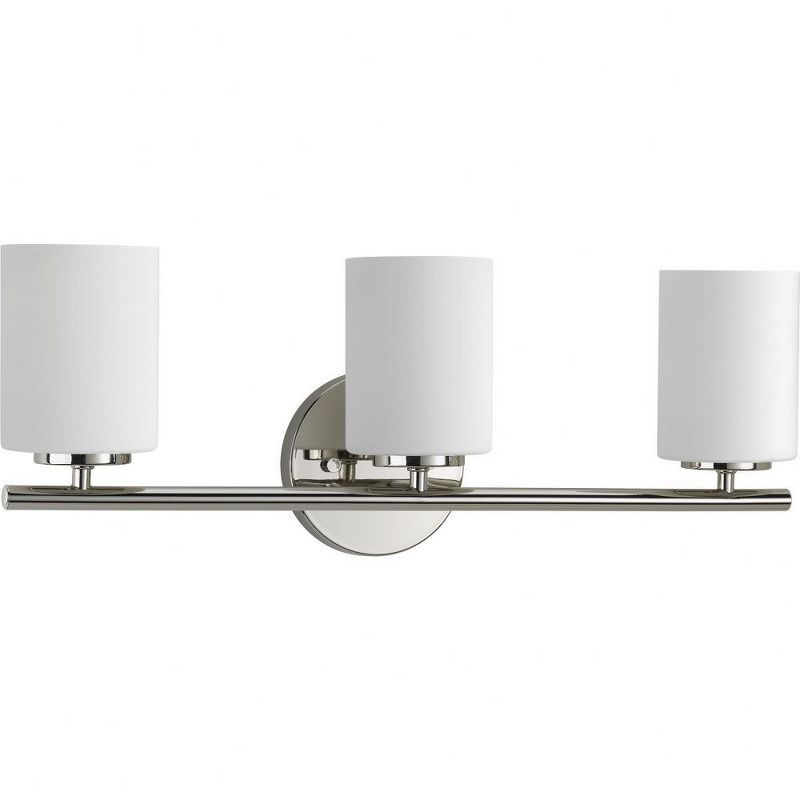 Polished Nickel 22" Dimmable Outdoor Vanity Light with Etched Glass Shades