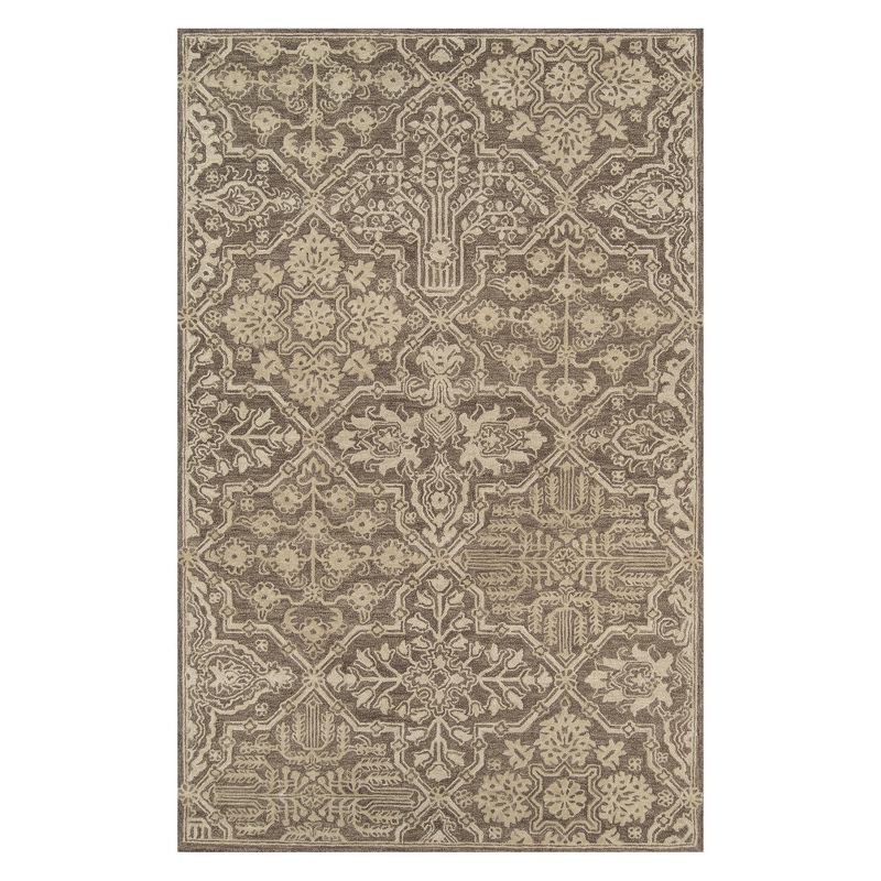 Regal Medallion 24" Hand-Tufted Wool Accent Rug in Brown