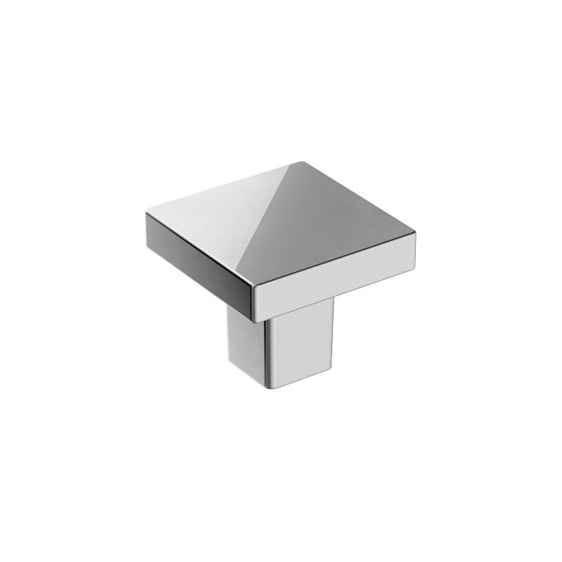 Polished Chrome Square Cabinet Knob with Mounting Hardware