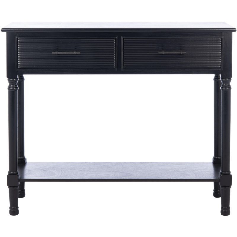 Ryder Black Striated 2-Drawer Console Table with Storage