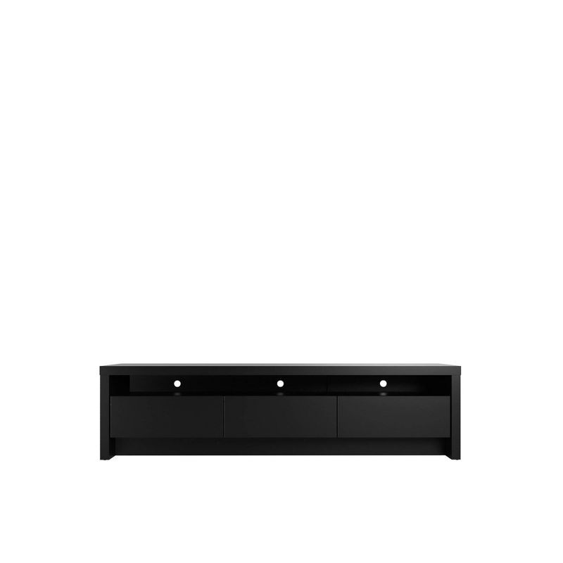 Black MDF Rectangular TV Stand with Cabinet