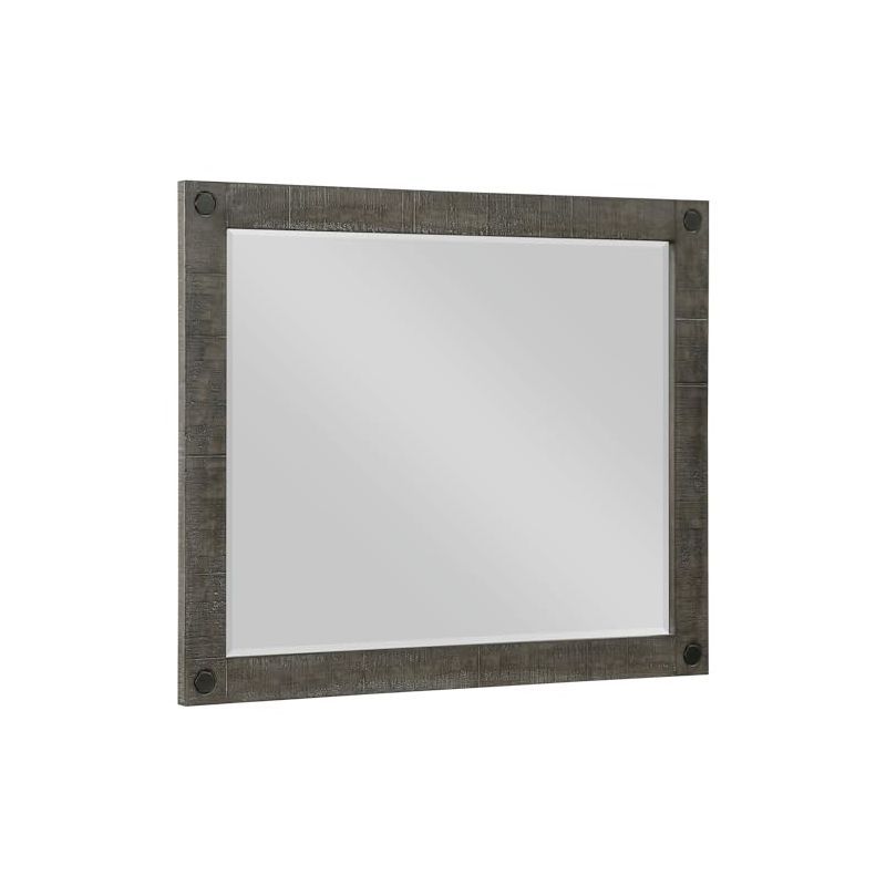 Lilith Rustic Brown and Gray Rectangular Wood Mirror