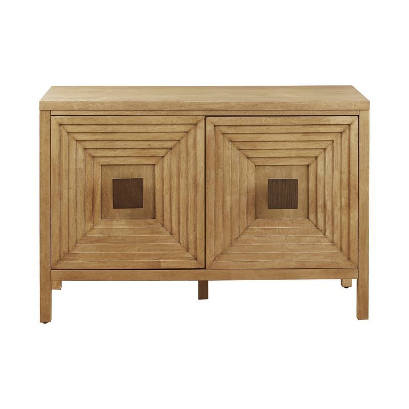 Natural Wood 2-Door Accent Cabinet with Adjustable Shelves