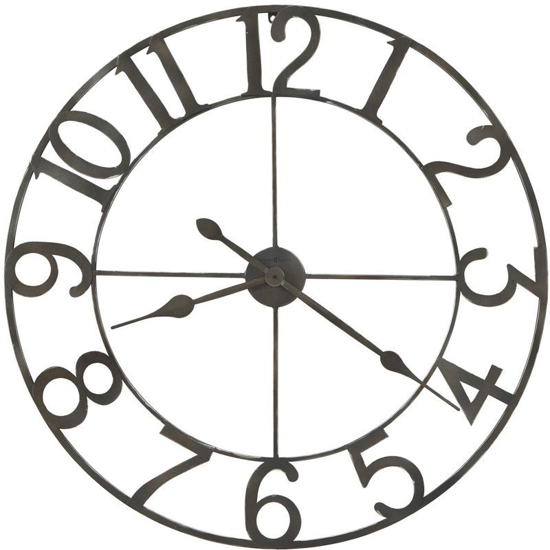 Oversized Gray Metal Contemporary Wall Clock