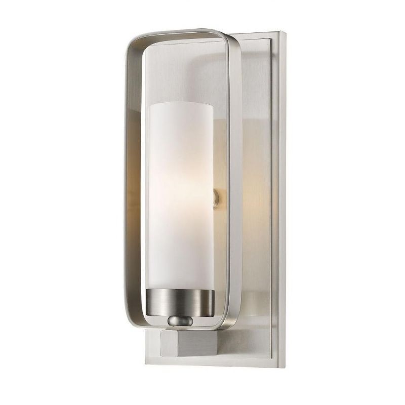 Sleek Nickel 4''x10.25'' Geometric Direct-Wired Dimmable Sconce