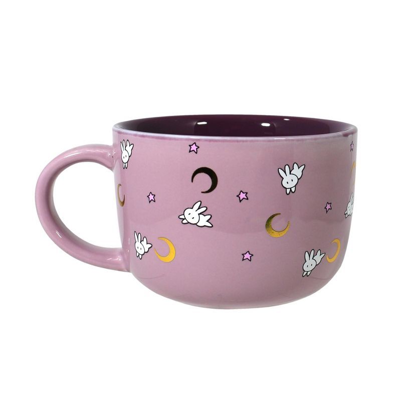 Sailor Moon Usagi Pink Ceramic Soup Mug with Bunnies