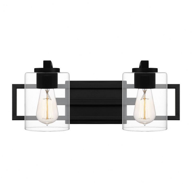 Matte Black Double Cylinder Bathroom Vanity Light