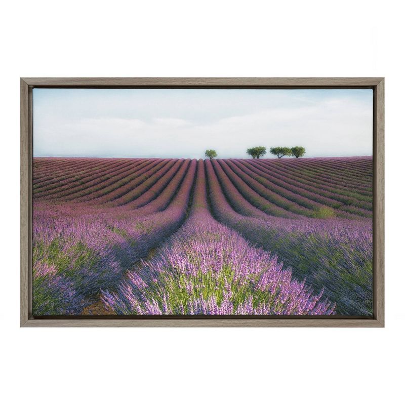 Lavender Field Landscape Framed Canvas Wall Art