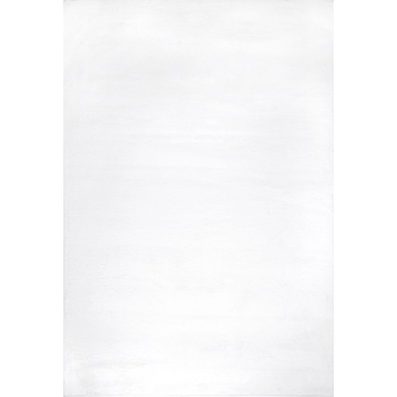 White Faux Fur Shag 4' x 6' Rectangular Area Rug