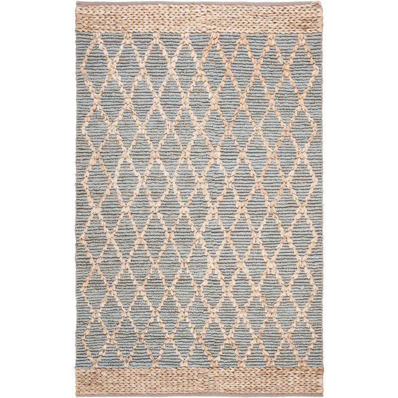 Coastal Charm Light Blue Hand-Knotted Geometric 8' x 10' Rug