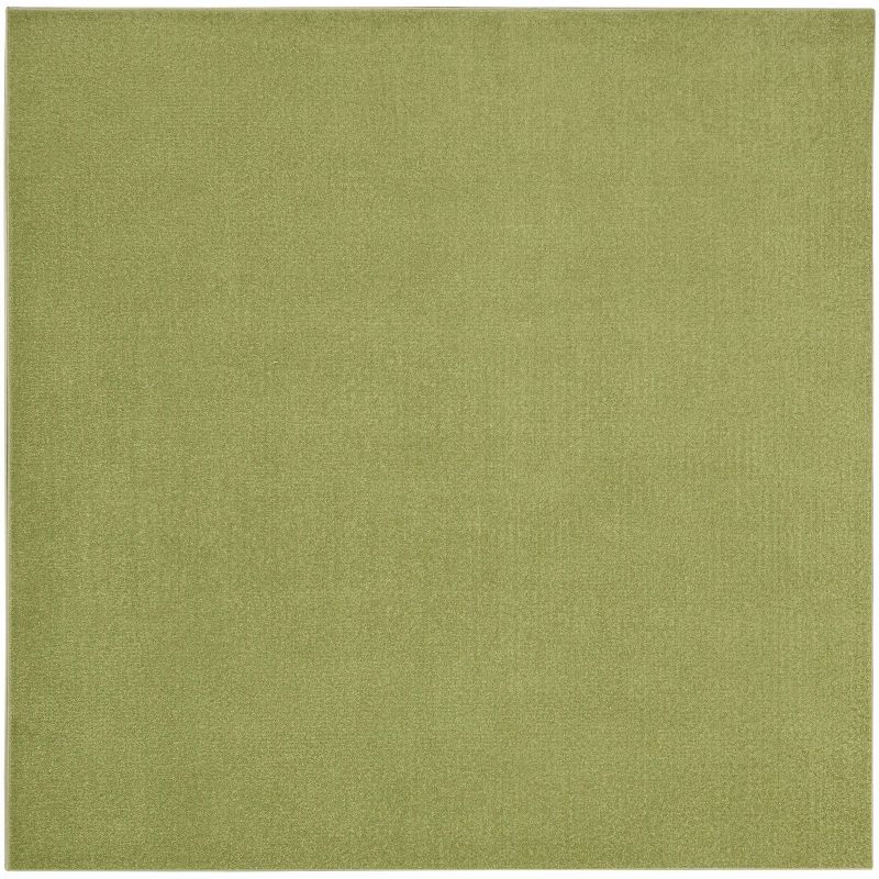 Green Synthetic Square 5' x 5' Indoor/Outdoor Rug