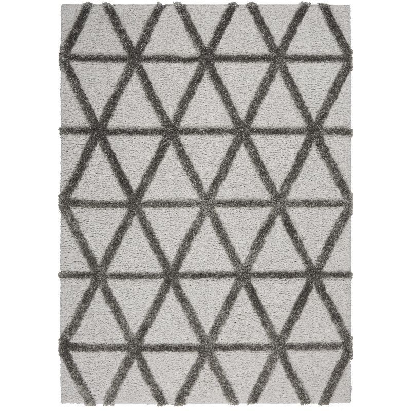 Modern Loft Gray High-Low Shag Area Rug, 5'3" x 7'3"