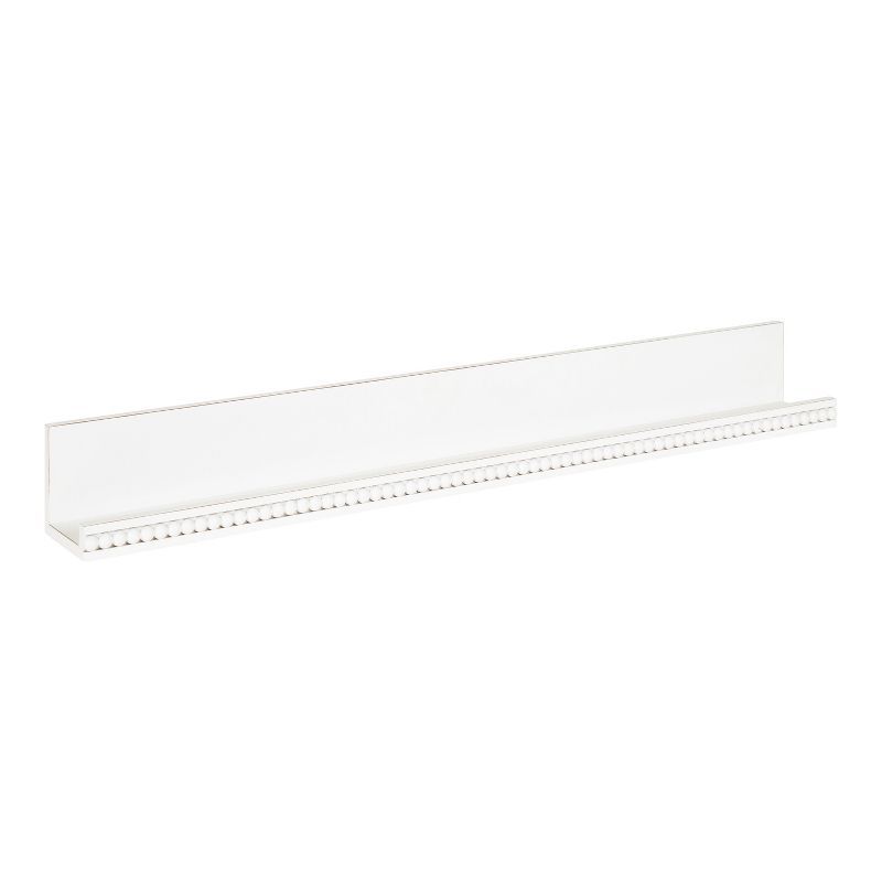 White Beaded Floating Wall Shelf, 36-Inch MDF