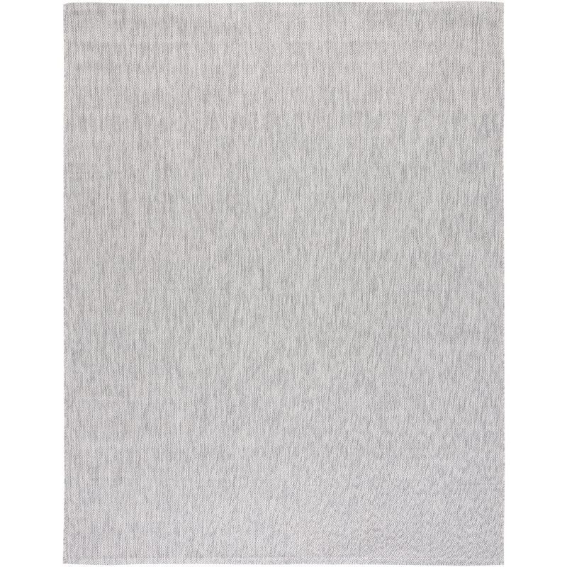 Elegant Gray Synthetic 9' x 12' Easy-Care Rectangular Area Rug