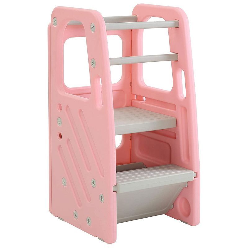 Pink Adjustable Children's Plastic Learning Step Stool