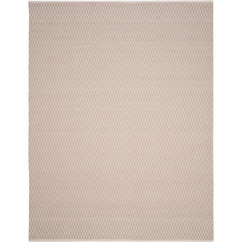 Breezy Coastal Handwoven Off-White Cotton Area Rug 9' x 12'