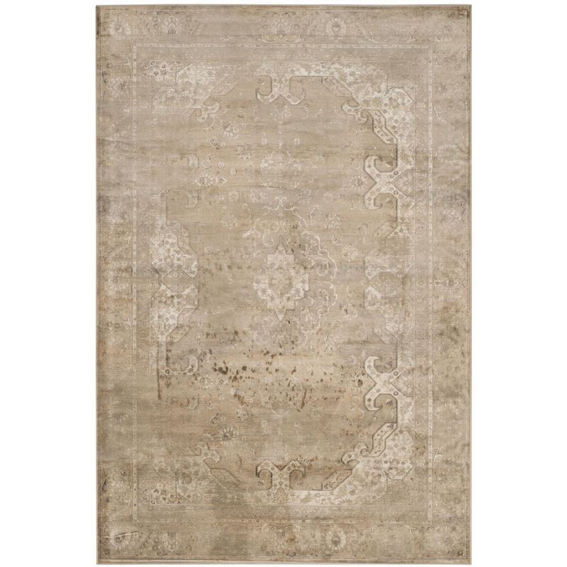 Elegant Mouse Floral Hand-Knotted Viscose Area Rug - 6'7" x 9'2"