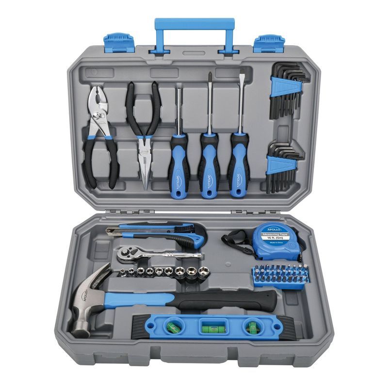 65-Piece Blue High-Alloy Steel Household Tool Set with Case