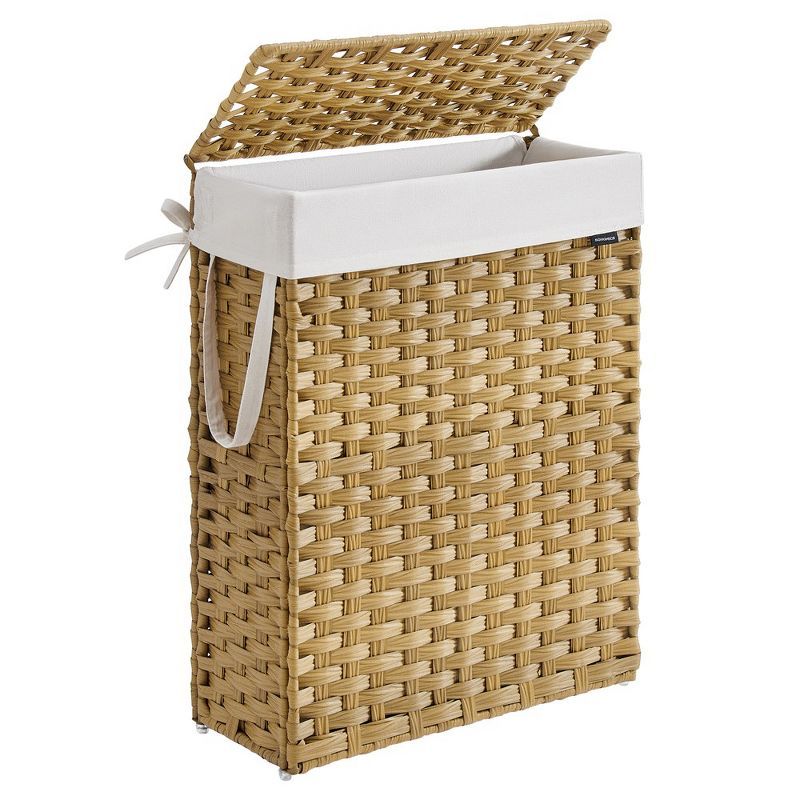 Natural Wicker Laundry Hamper with Lid and Handles