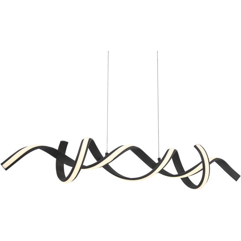 Helix Black Spiral LED Island Pendant Chandelier