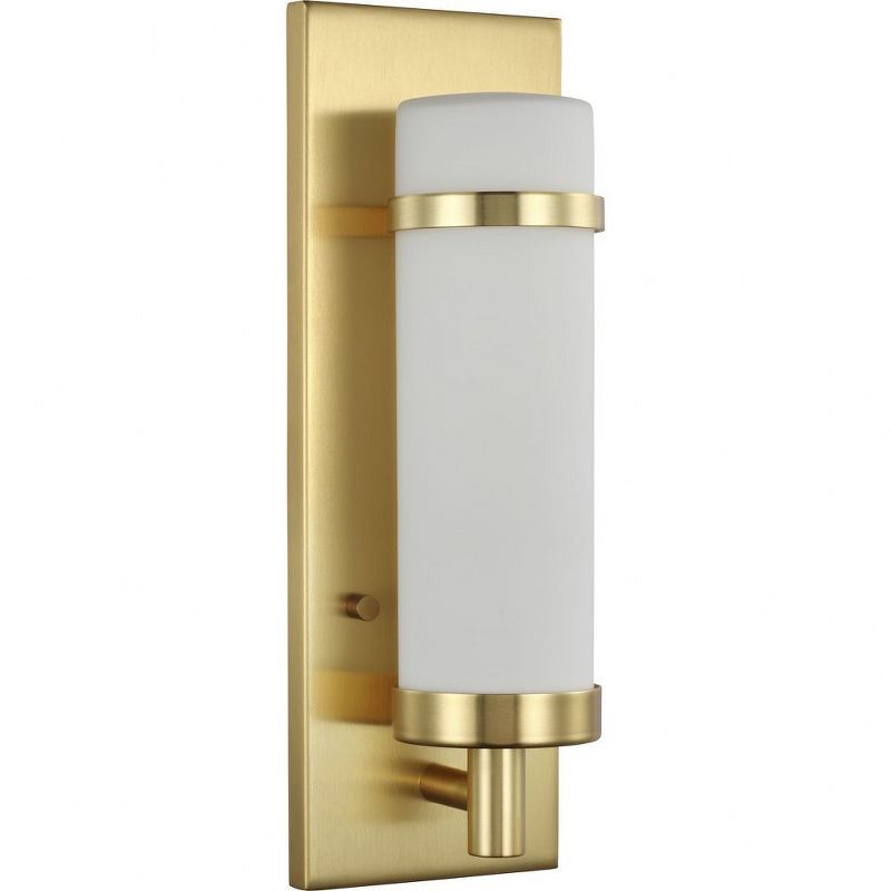 Hartwick Satin Brass Dimmable Wall Sconce with Etched Opal Glass